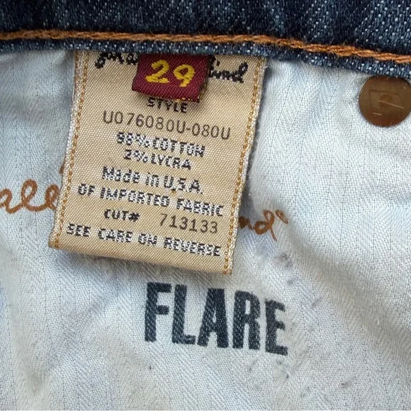 Vintage Y2K 7 For All Mankind Original 080 Low Rise Flare Jeans Med Wash Size 29 - Picture 12 of 12